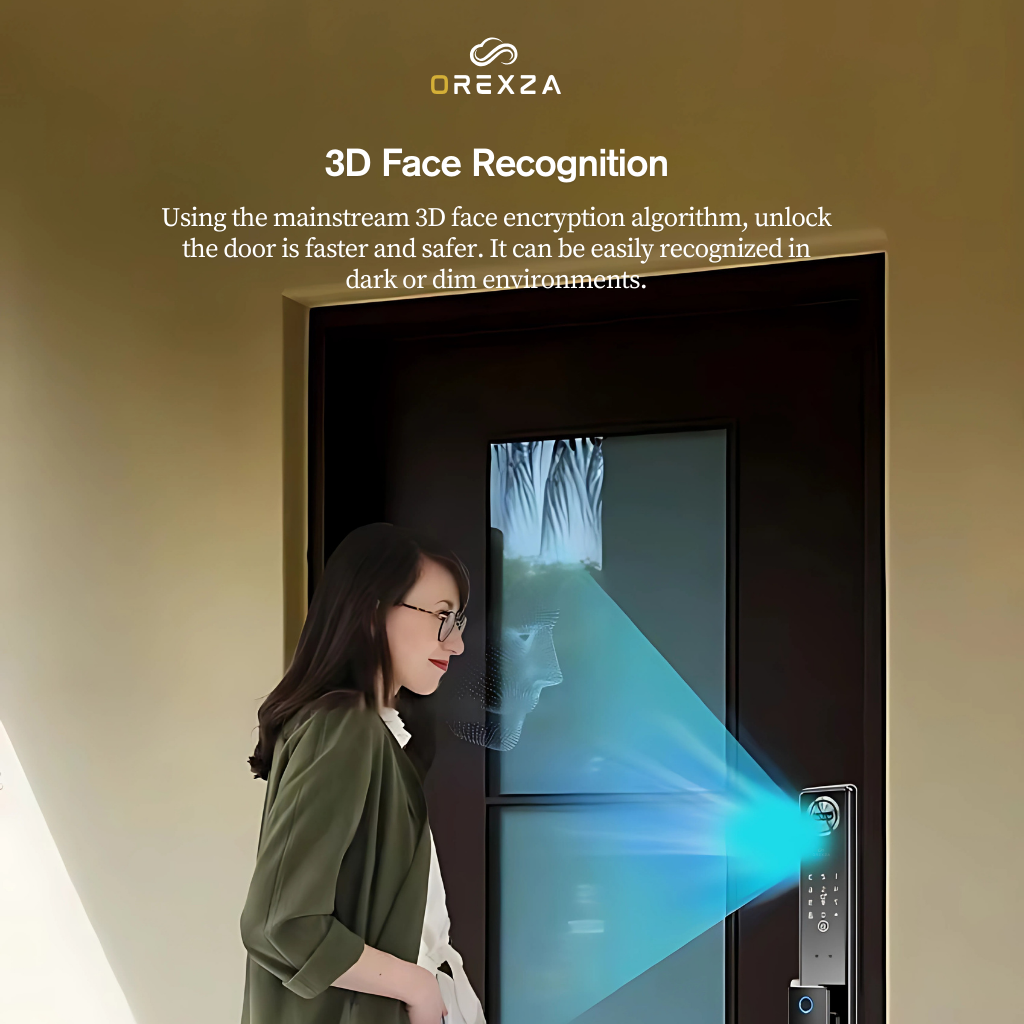 Orexza S02 3D Face Scan Smart Lock - Black